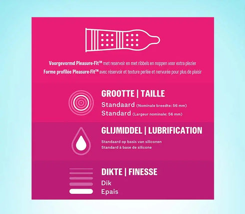 Prezervative cu striatii Durex Pleasure Me - cutie 10 prezervative 10 prezervative